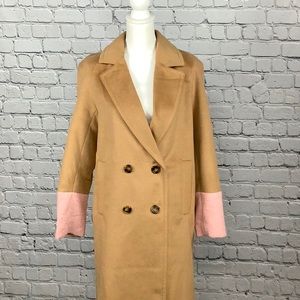 NWT Mural Peacoat with Pink Teddy Cuffs